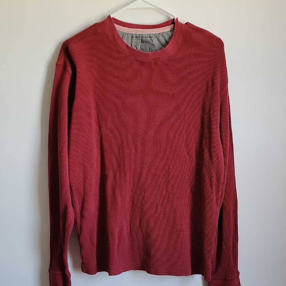 Red Long Sleeve Crew Neck Sweater